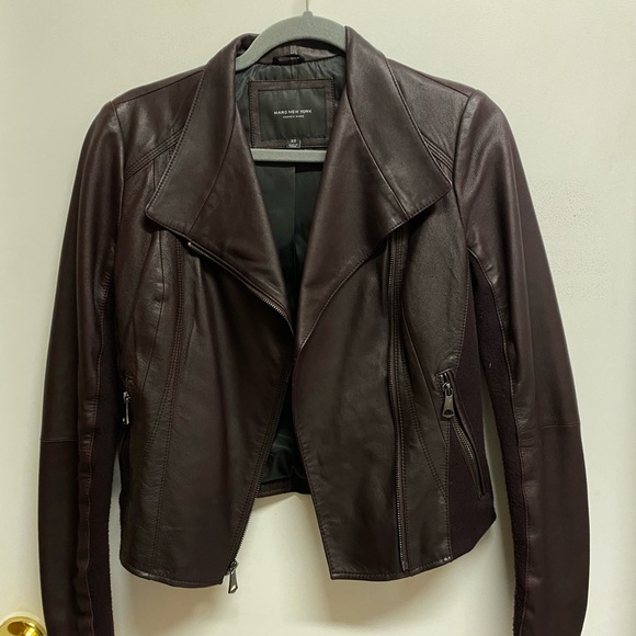NOT FOR SALE Marc New York Burgundy Andrew Marc women’s Leather Jacket Women XS - Picture 3 of 8